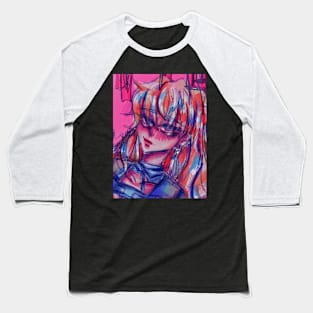 Anime girl orange and blue Baseball T-Shirt